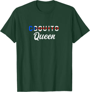 Puerto Rican Christmas Coquito Design Coquito Queen - Black, X-Small - Women's, Short Sleeve, , Ribbed Cuff, Cotton 65%, Polyester 35% T-Shirt - T-Shirt | Forest