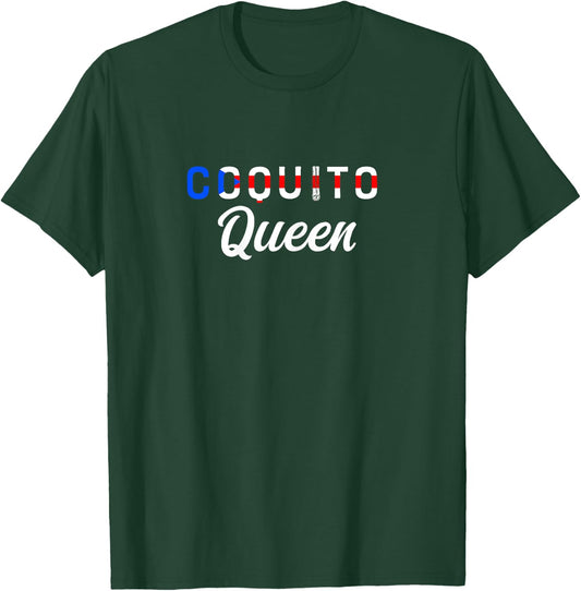 Puerto Rican Christmas Coquito Design Coquito Queen - Black, X-Small - Women's, Short Sleeve, , Ribbed Cuff, Cotton 65%, Polyester 35% T-Shirt - T-Shirt | Forest