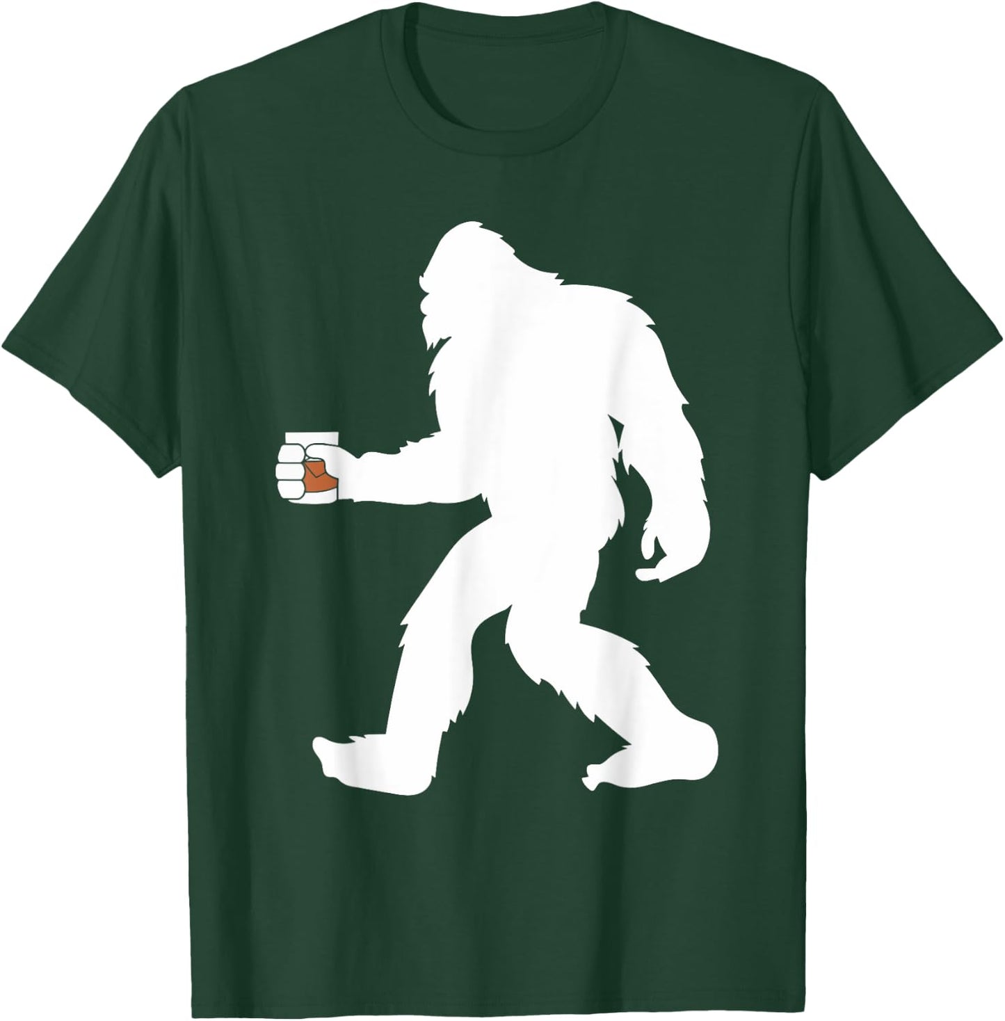 Bourbon Whiskey Drinking Bigfoot Sasquatch T-Shirt - T-Shirt | Forest