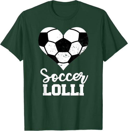 Soccer Lolli Funny Soccer Heart Grandma Lolli T-Shirt - T-Shirt | Forest