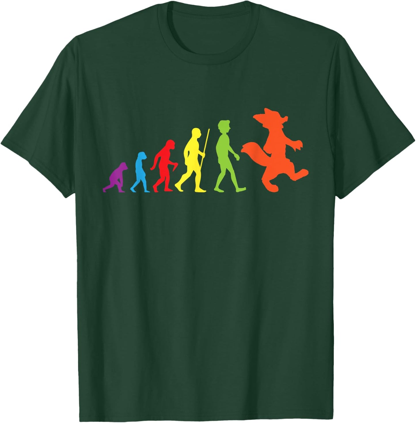 Furry Evolution Proud Furry Tail Ear Furry Person Cosplay T-Shirt - T-Shirt | Forest