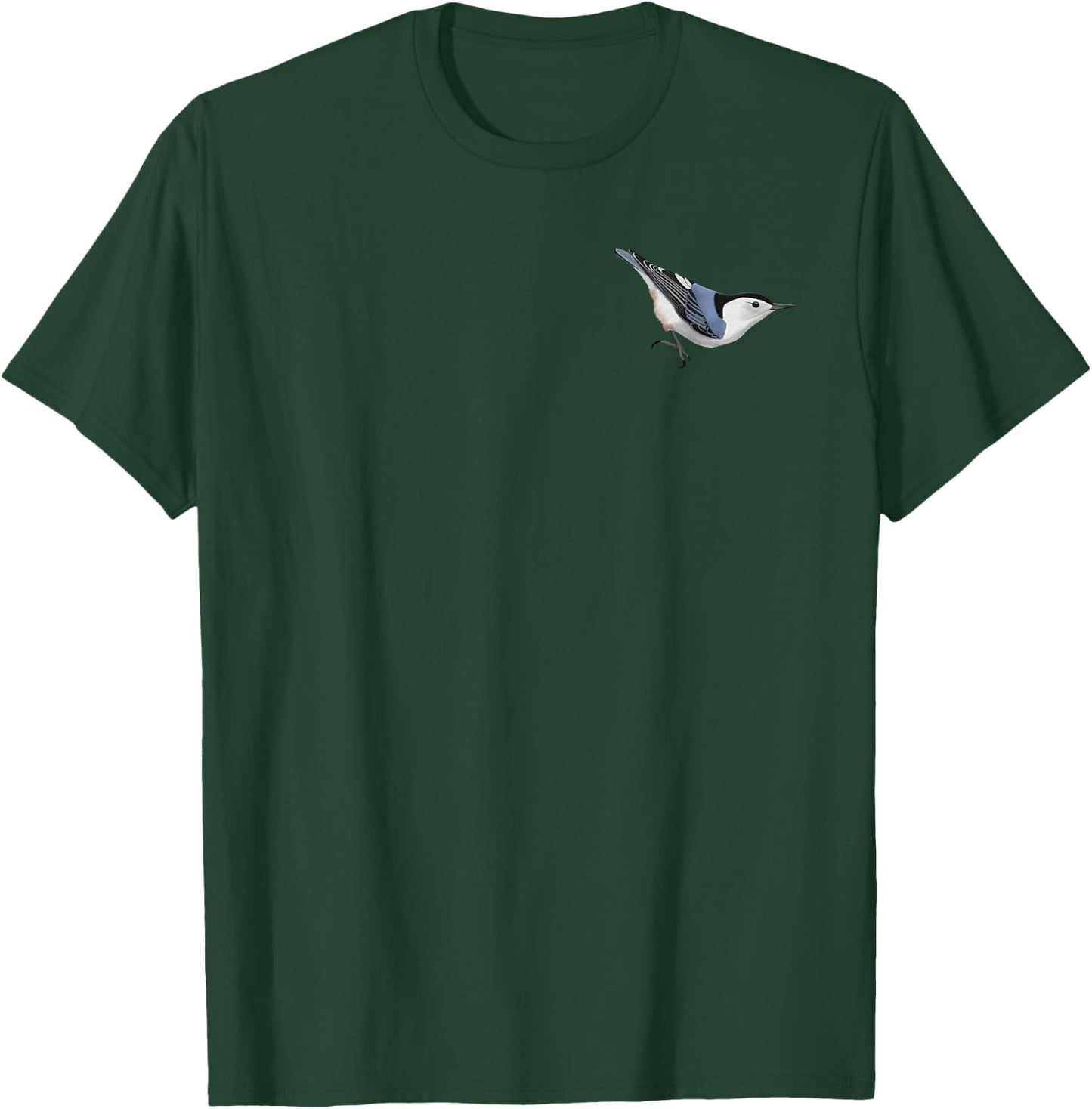 White-Breasted Nuthatch Bird Birdlover Birdwatcher Biologist T-Shirt - T-Shirt | Forest