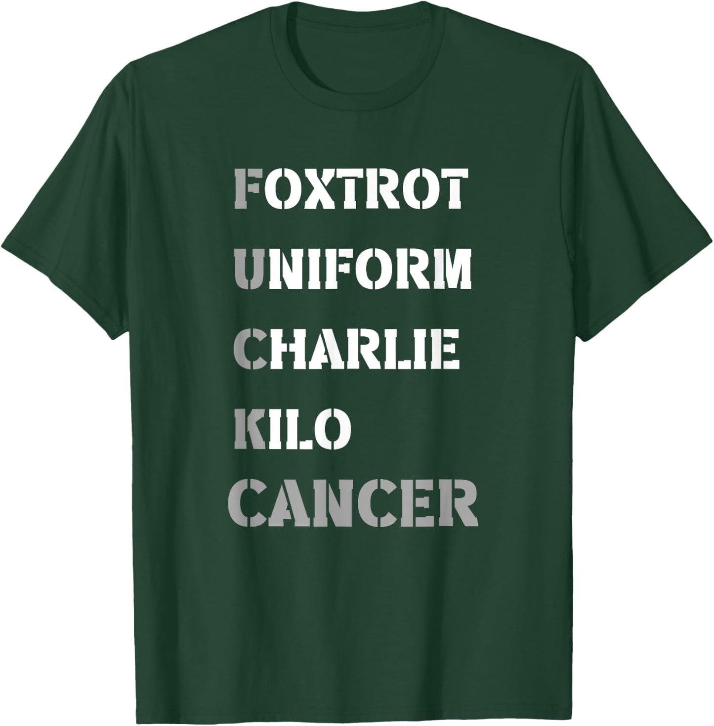 Foxtrot Uniform Charlie Kilo F-ck Lung Cancer - Support T-Shirt - T-Shirt | Forest