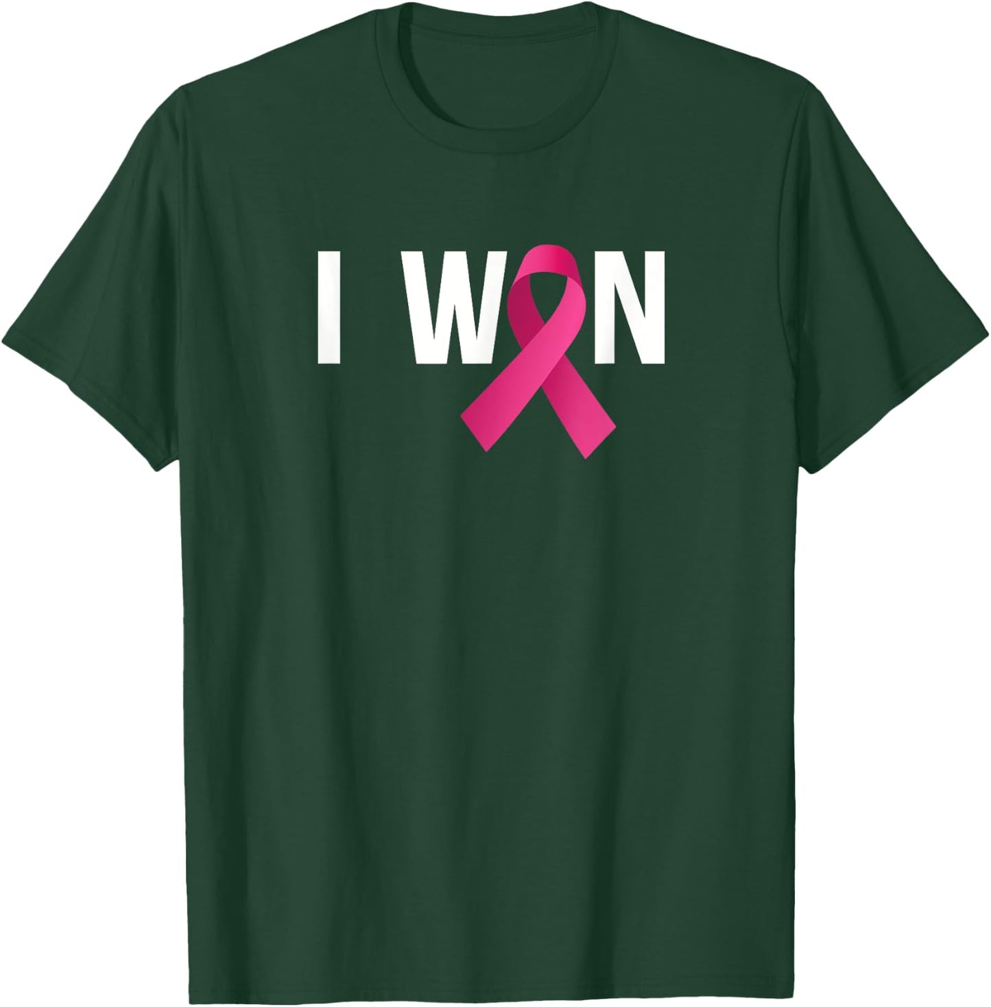 I Won Breast Cancer Awareness Month Pink Ribbon T-Shirt - T-Shirt | Forest