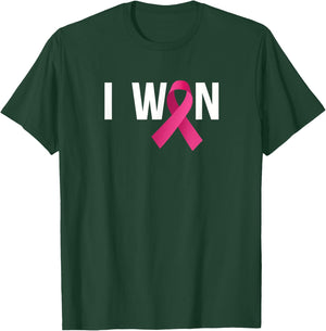 I Won Breast Cancer Awareness Month Pink Ribbon T-Shirt - T-Shirt | Forest