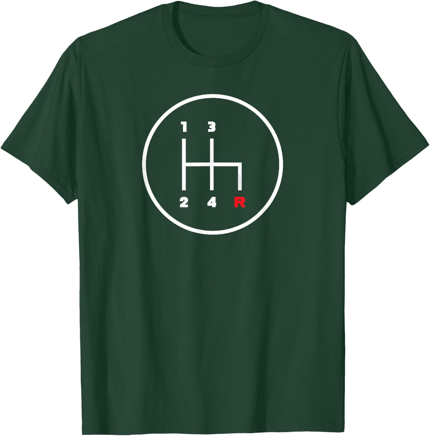Car Manual Gear Shifter Knob Pattern Icon (4 Speed) T-Shirt - T-Shirt | Forest