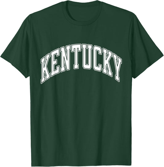 Kentucky Varsity Style White Text T-Shirt - T-Shirt | Forest