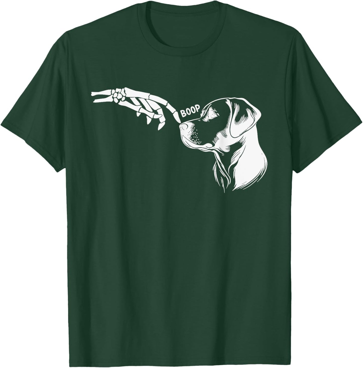 Dog Lover Skeleton Hand Boop Funny Halloween 2023 Labrador T-Shirt - T-Shirt | Forest