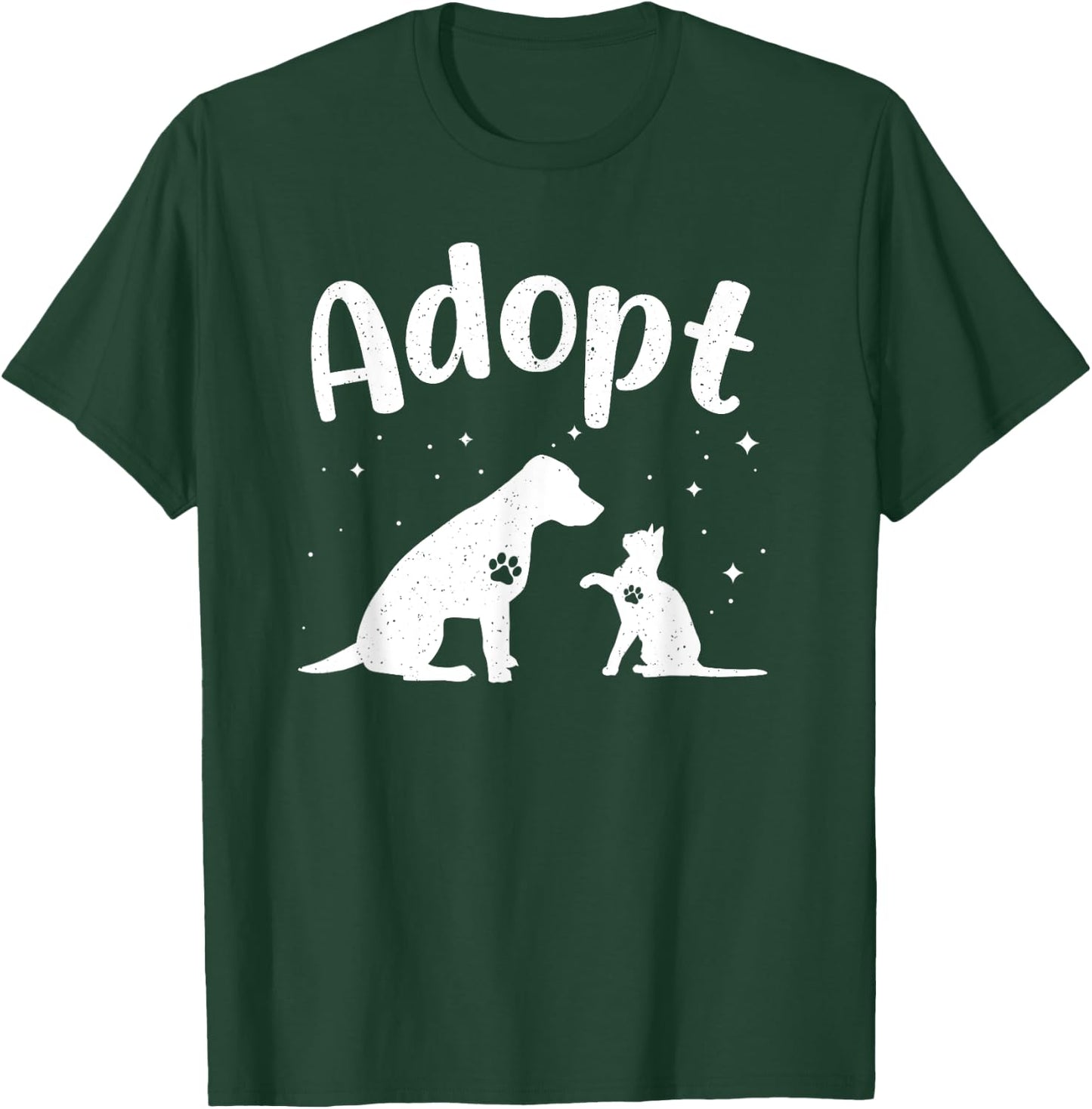 Dog Adopt Art Women Cat Rescue Pet Animal Adoption T-Shirt - T-Shirt | Forest