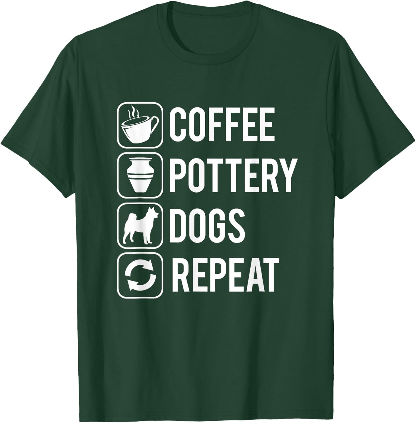 Coffee Pottery Dogs Clay Handmade Ceramics Artist T-Shirt - T-Shirt | Forest