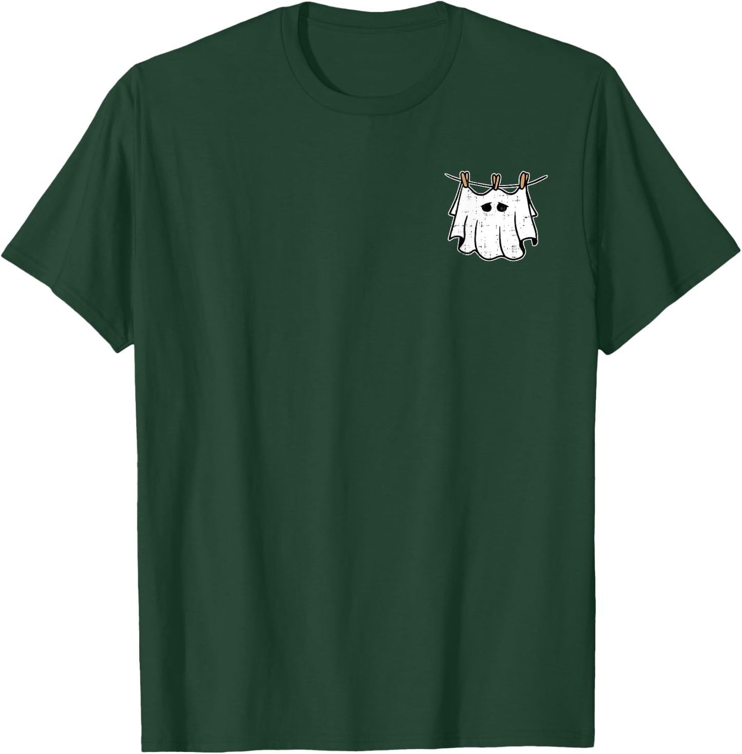 Ghost Pocket Hanging Halloween Costume Funny Ghoul Spirit T-Shirt - T-Shirt | Forest