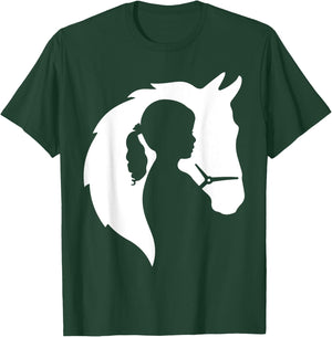 Horse Girl Equestrian Gifts Teenager Kids Horseback Rider T-Shirt - T-Shirt | Forest