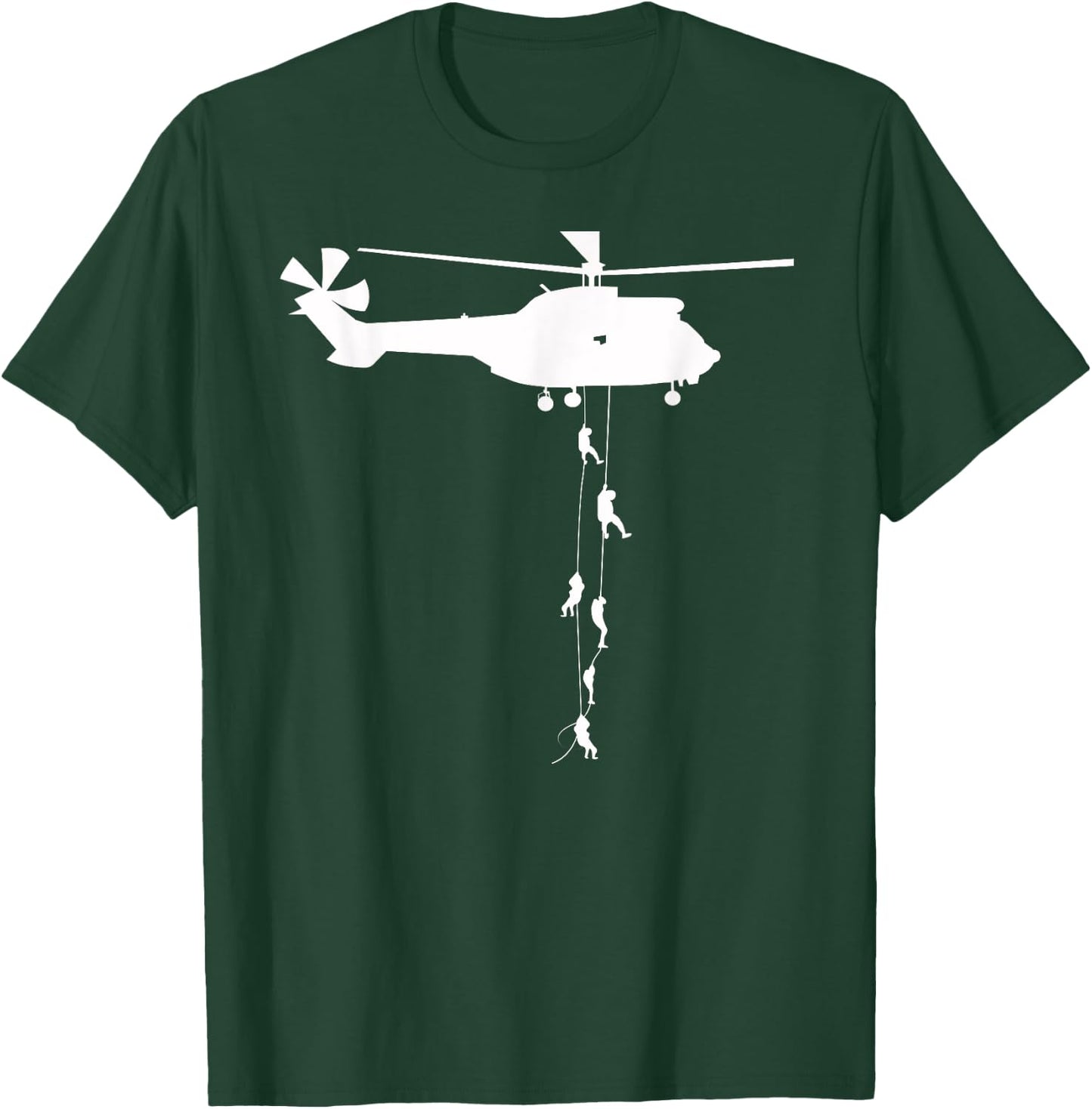 Helicopter dropping Soldiers air assault T-Shirt - T-Shirt | Forest