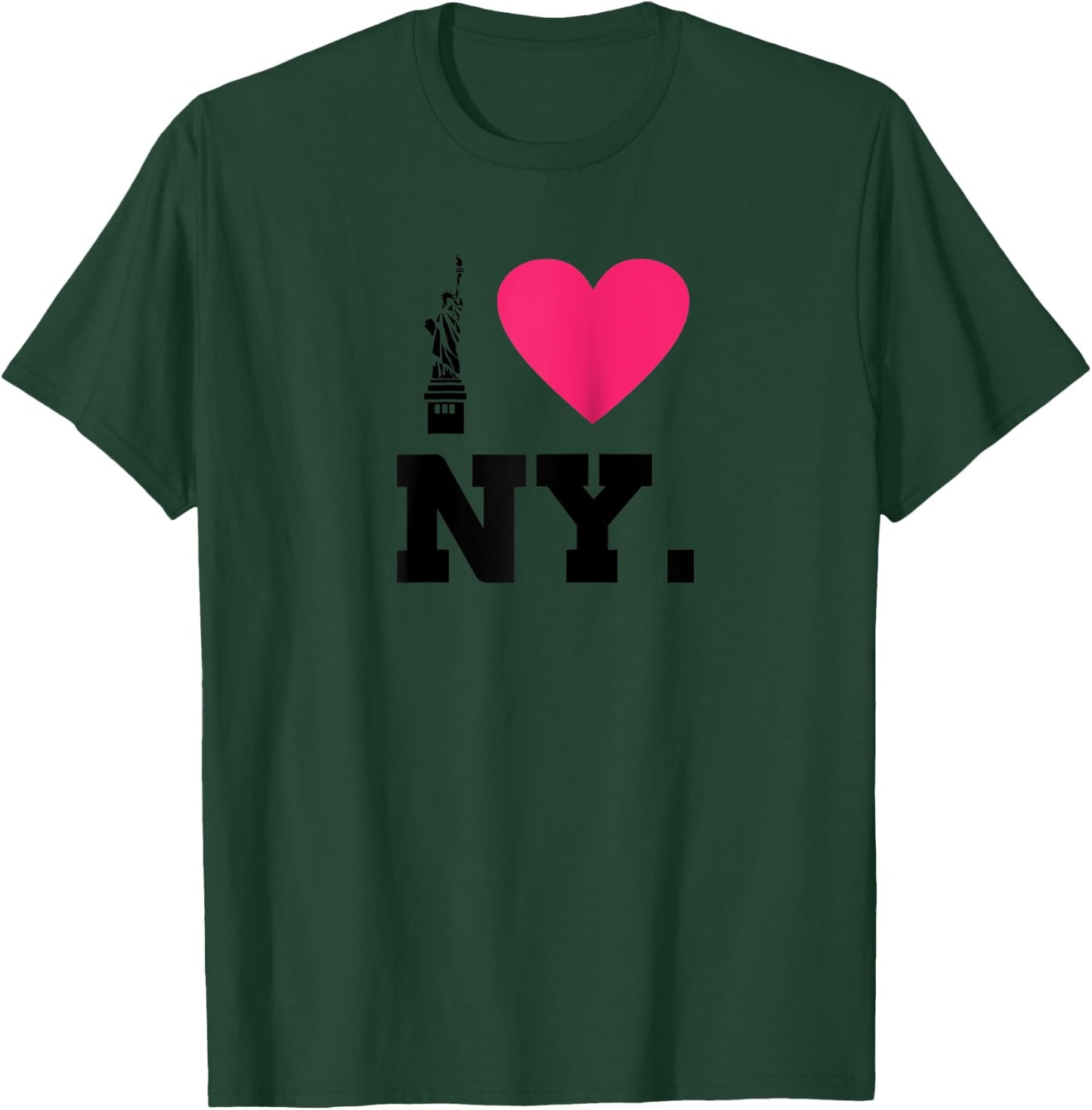 I Heart NY : Statue of Liberty New York Heart Raglan Baseball T-Shirt - T-Shirt | Forest