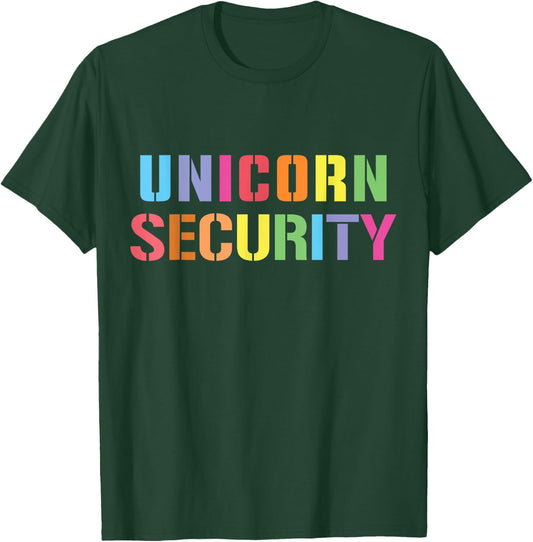 Halloween Dad Mom Daughter Adult Costume, Unicorn Security T-Shirt - T-Shirt | Forest