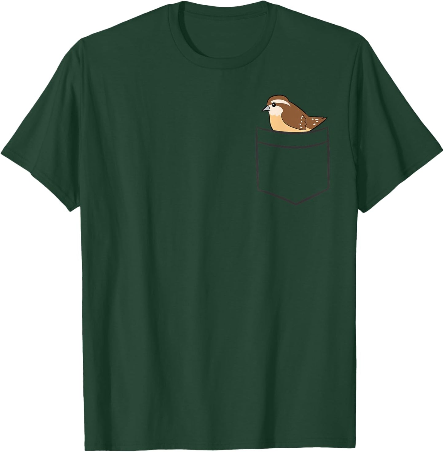 Wren Bird In a Pocket Cute Pocket Wren T-Shirt - T-Shirt | Forest