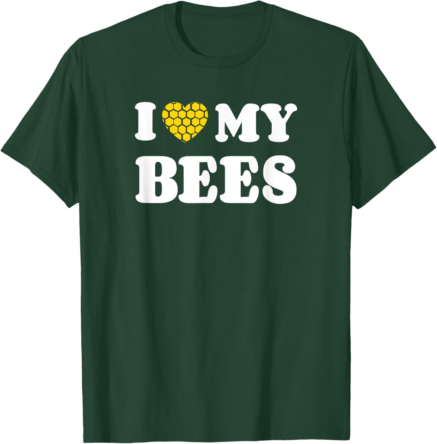 I Love My Bees Honeycomb Heart T-Shirt - T-Shirt | Forest