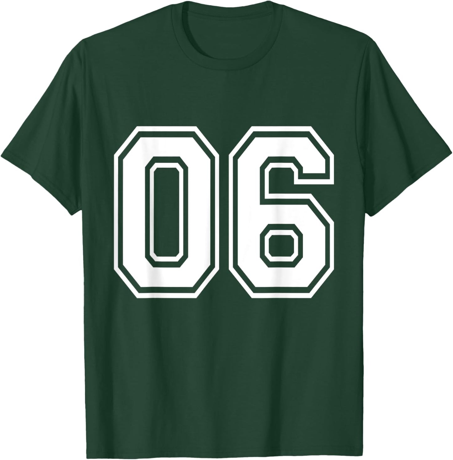Number 06 Varsity Sports Team Jersey 6th Birthday 6 Years T-Shirt - T-Shirt | Forest