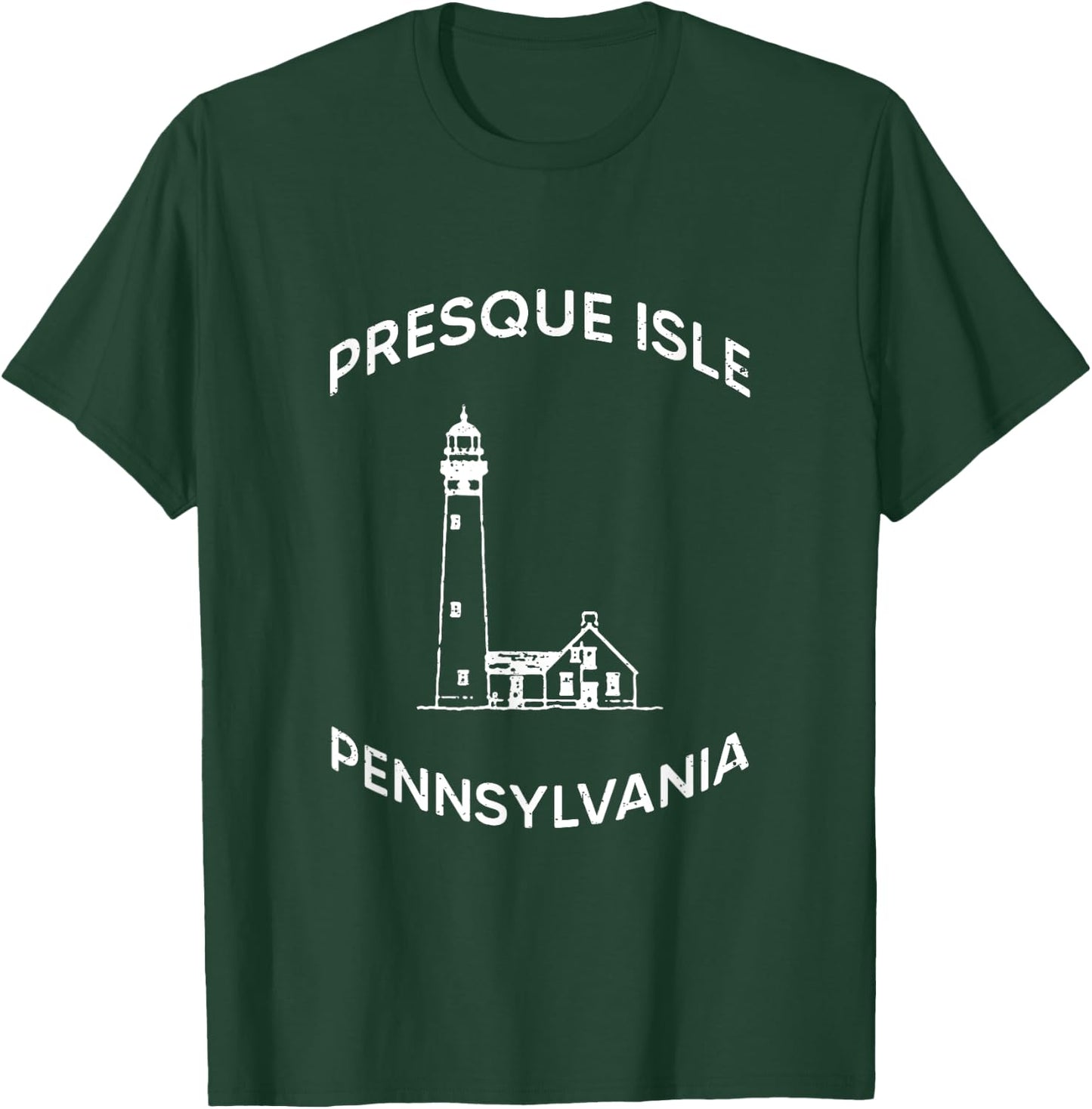 Presque Isle Lighthouse In Lake Erie Pennsylvania Souvenir T-Shirt - T-Shirt | Forest