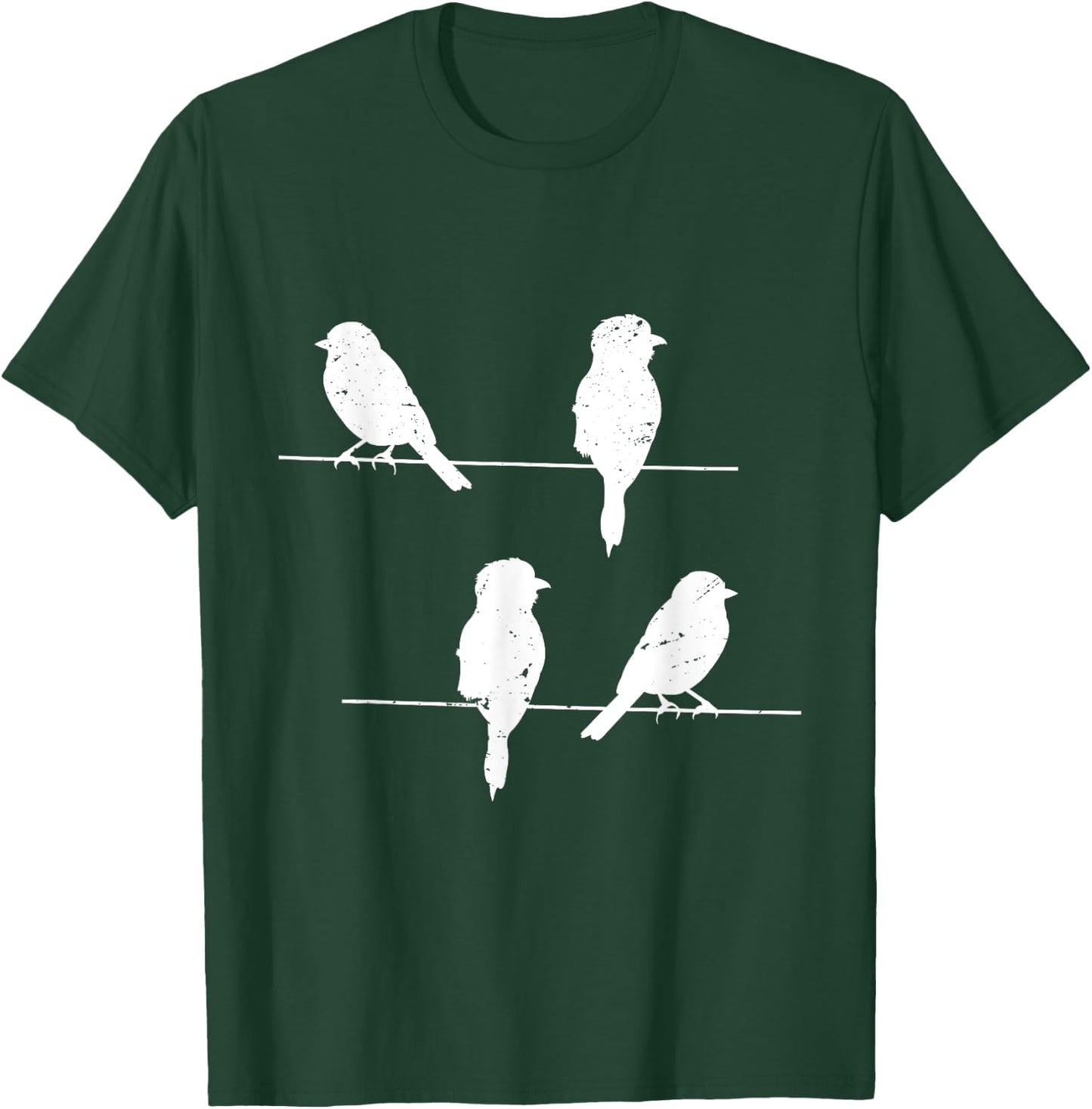 Birds On A Wire Funny and Cute Bird Lover Graphic T-Shirt - T-Shirt | Forest