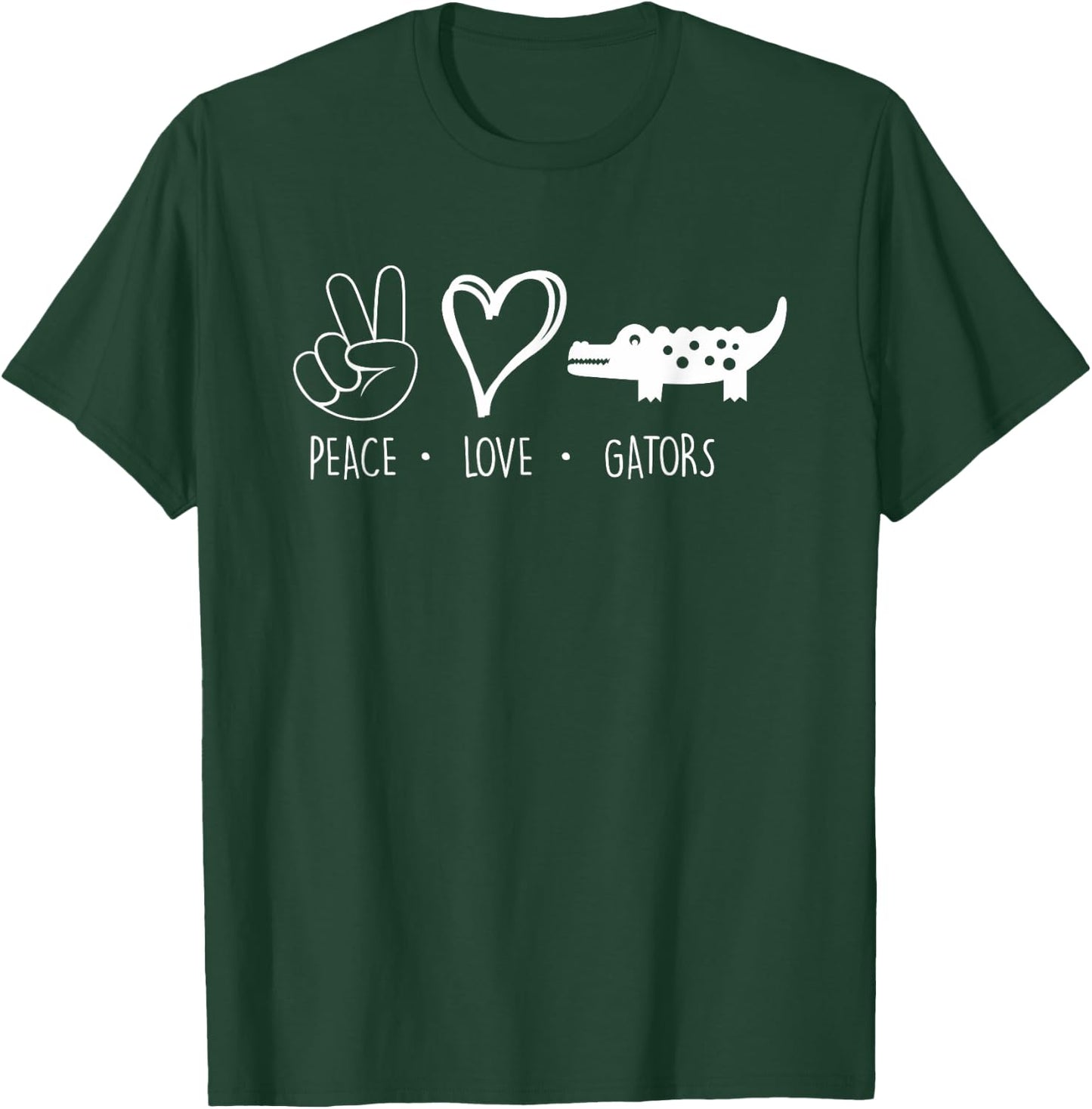 Dickinson High School - Dickinson Gators - Peace Love Gators T-Shirt - T-Shirt | Forest