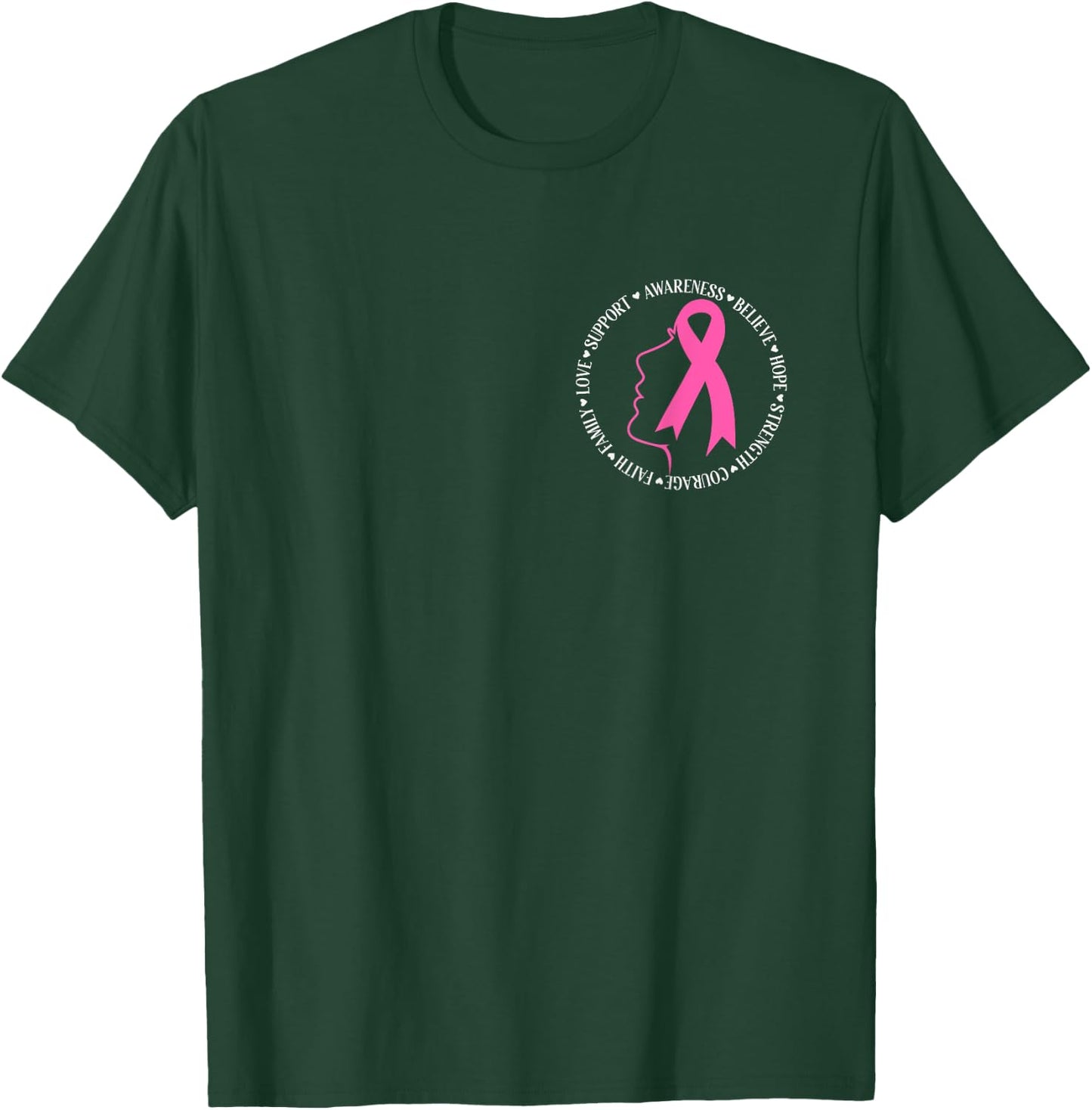 Breast Cancer Awareness Pink Ribbon Support Squad Cancer T-Shirt - T-Shirt | Forest