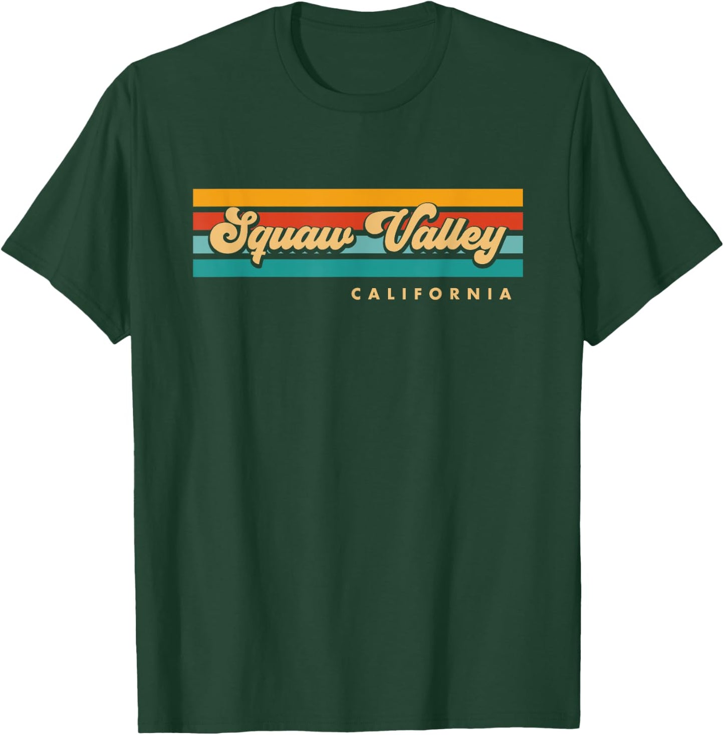Vintage Sunset Stripes Squaw Valley, California T-Shirt - T-Shirt | Forest