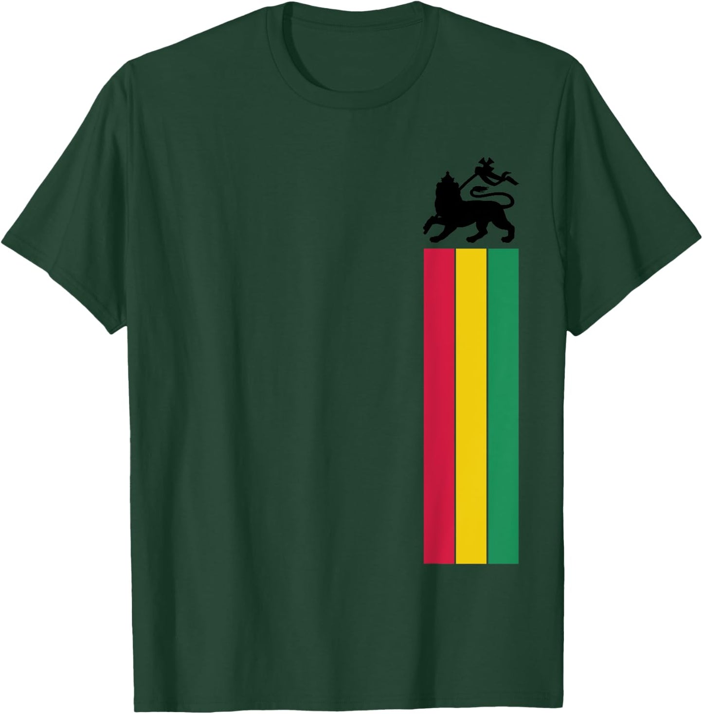 Lion of Juda Reggae Music Jamaica Ethiopian Flag T-Shirt - T-Shirt | Forest