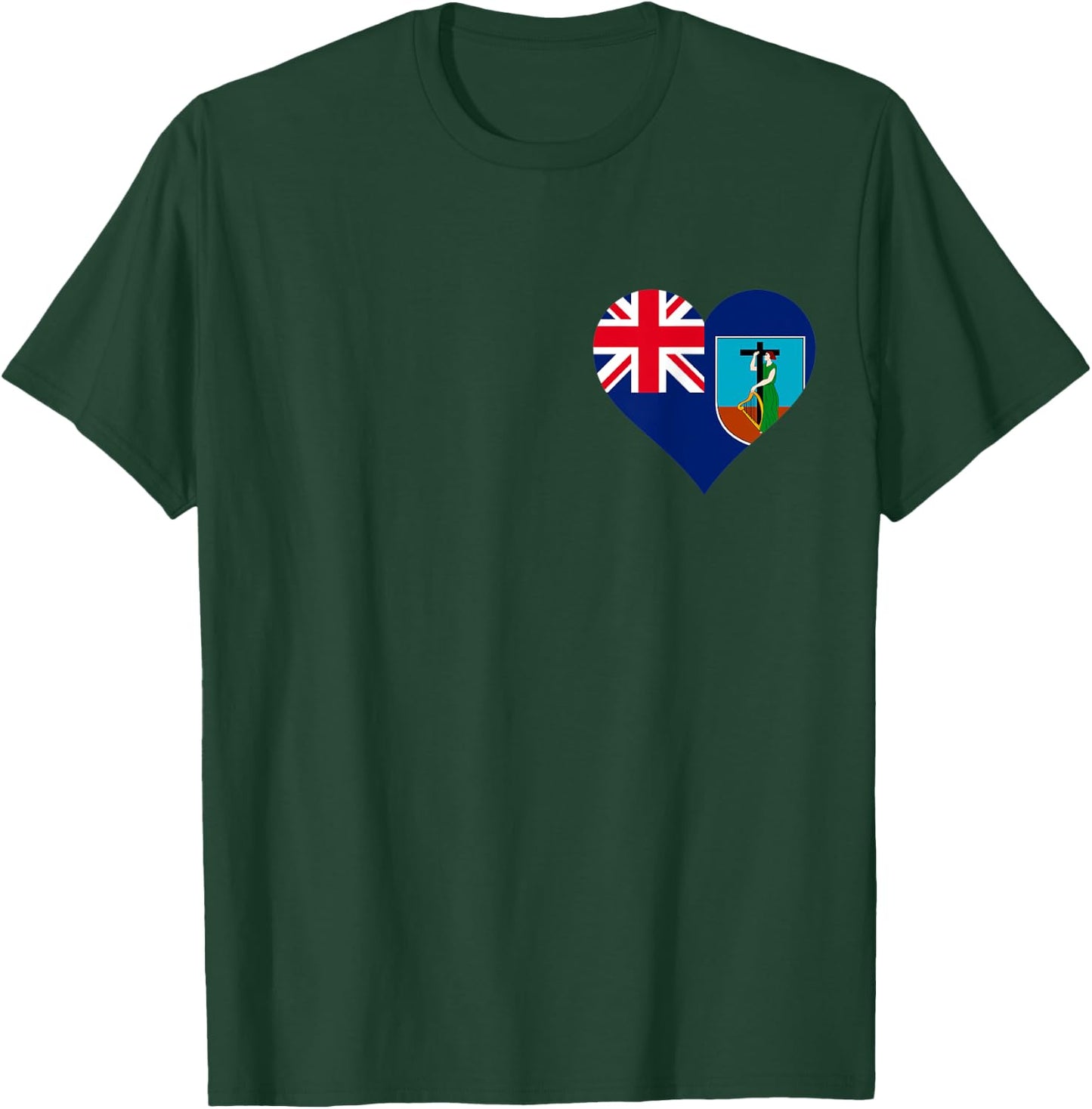 Montserrat Flag Heart Montserrat Gifts Love Montserrat T-Shirt - T-Shirt | Forest
