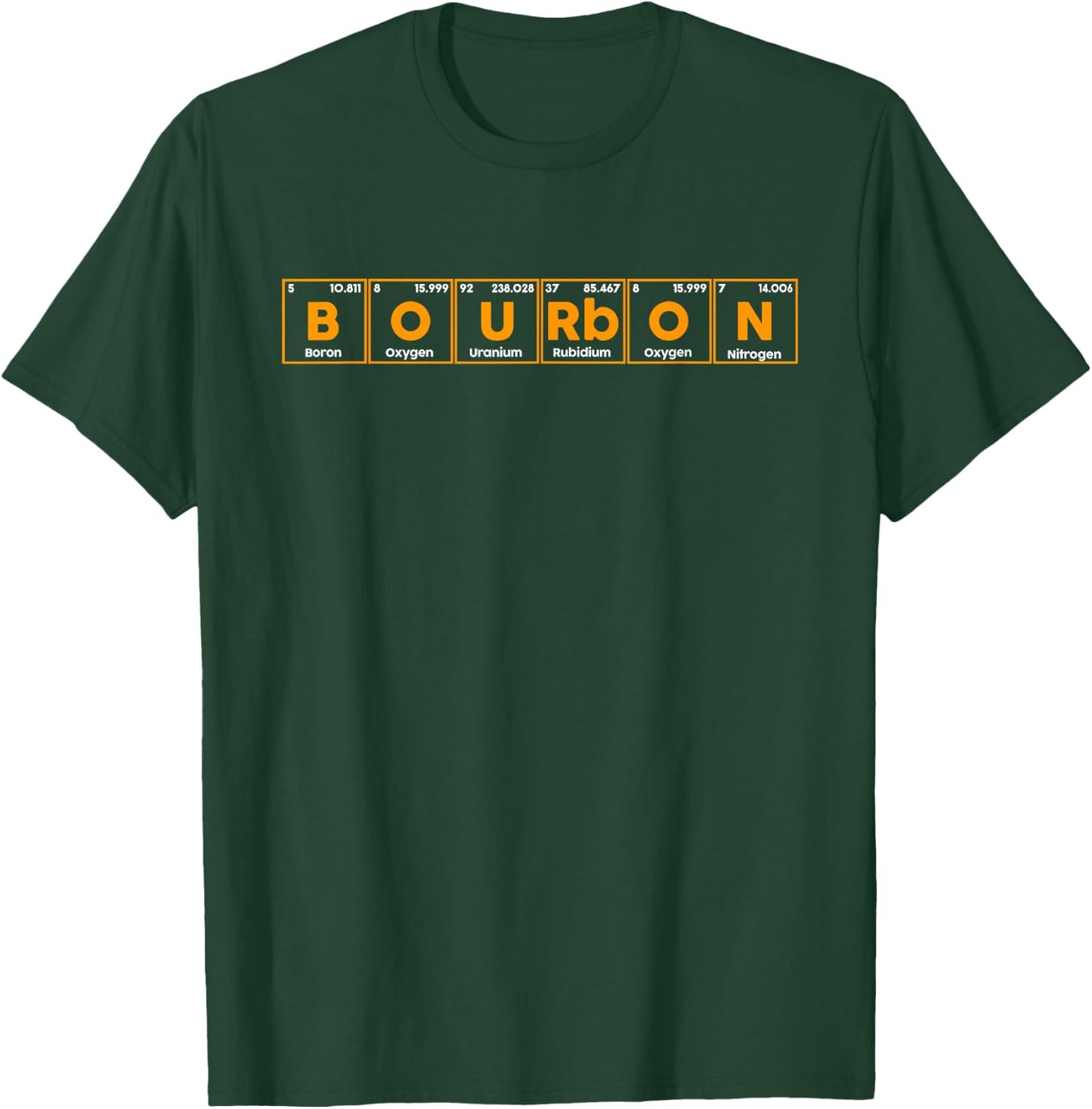 Bourbon Periodic Table of Elements Funny Graphic Bourbon T-Shirt - T-Shirt | Forest