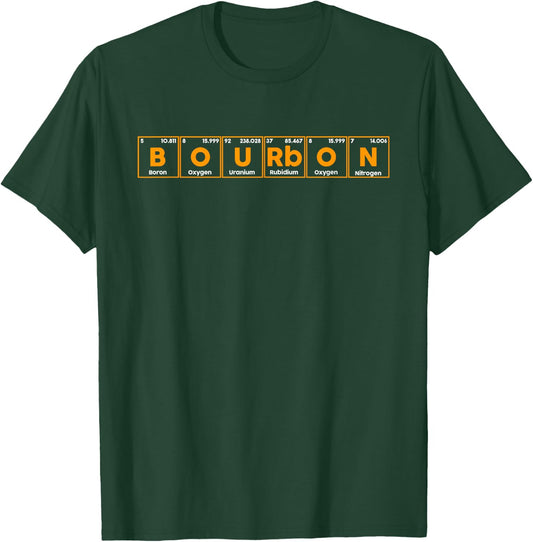 Bourbon Periodic Table of Elements Funny Graphic Bourbon T-Shirt - T-Shirt | Forest