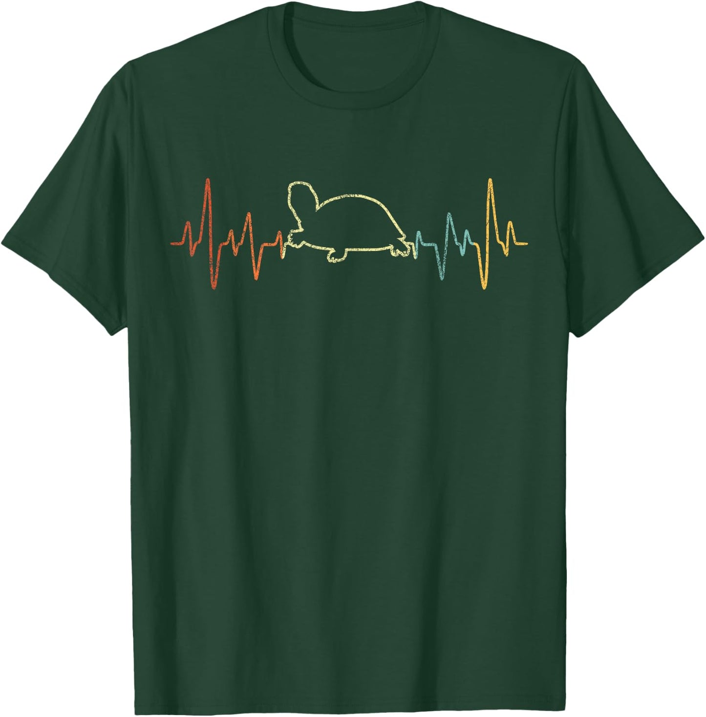Retro Heartbeat Tortoises Turtle Lover Funny Tortoise T-Shirt - T-Shirt | Forest