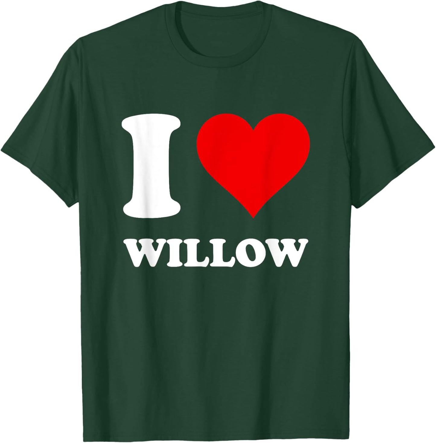 Red Heart I Love Willow T-Shirt - T-Shirt | Forest