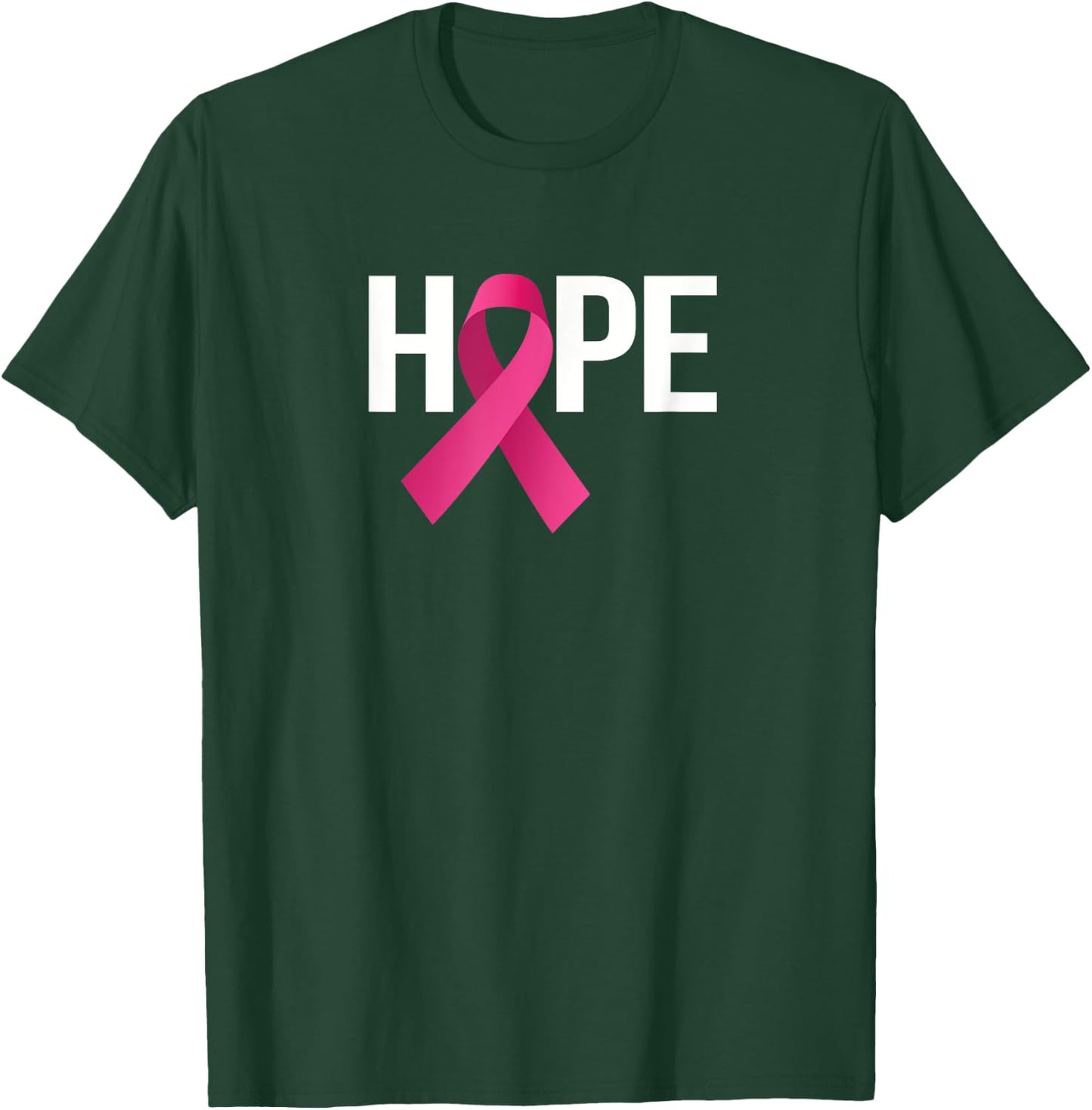 Hope Breast Cancer Awareness Month Pink Ribbon T-Shirt - T-Shirt | Forest