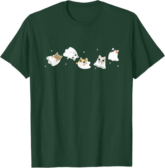 Cat Ghost Halloween Costume Spooky Cute Kawaii Animal T-Shirt - T-Shirt | Forest