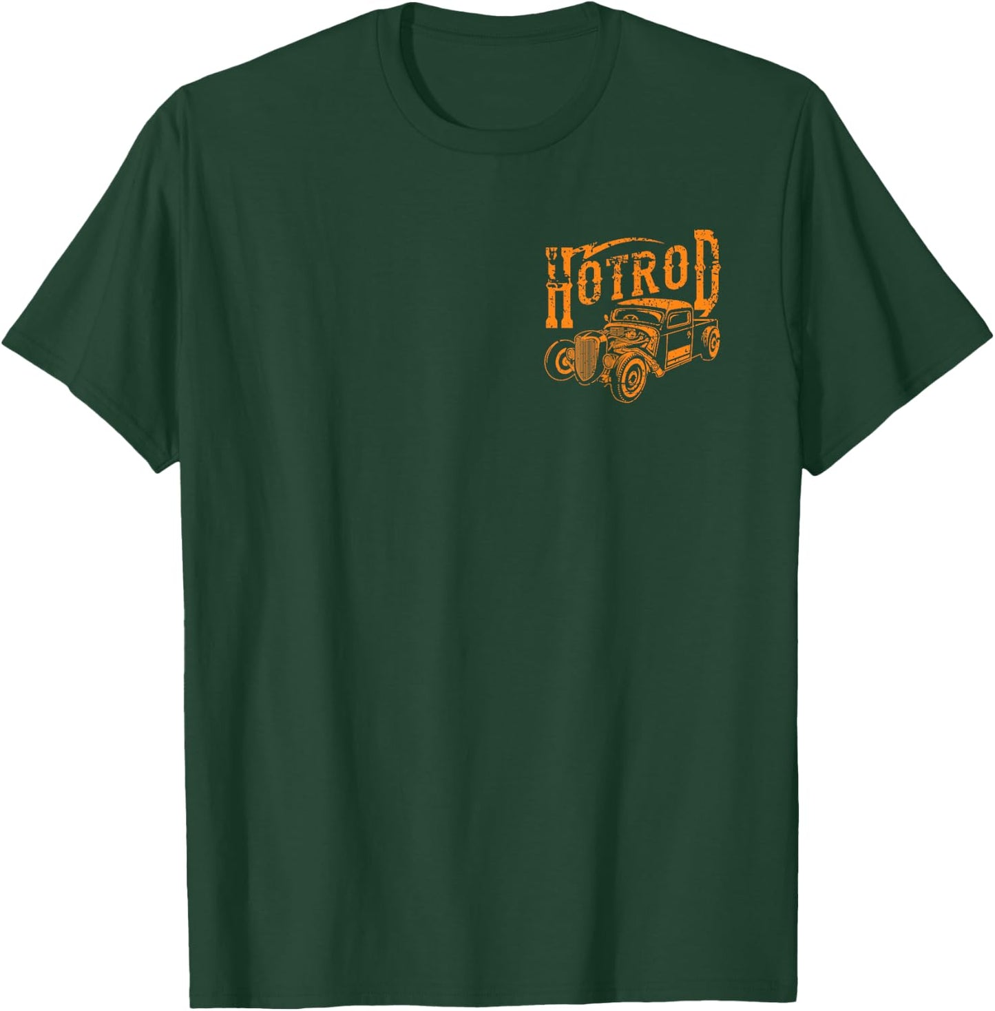 Hotrod Car Automotive Nostalgia Distressed Retro Design T-Shirt - T-Shirt | Forest
