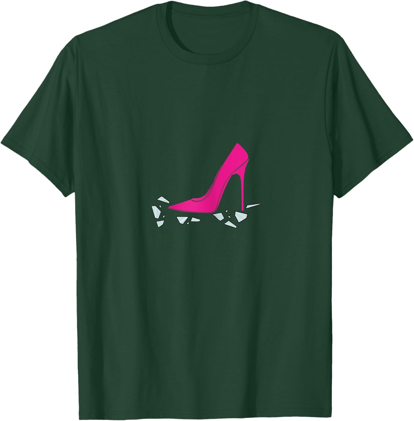 Break the glass ceiling empowerment (pink heel) T-Shirt - T-Shirt | Forest