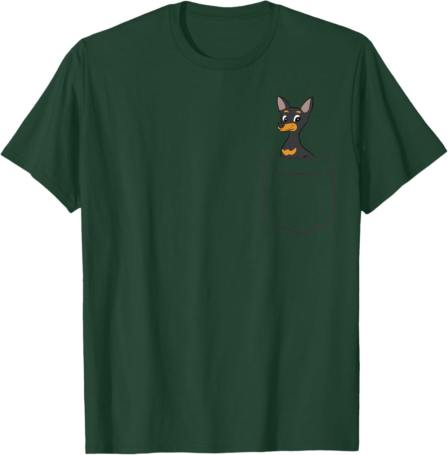 Miniature Pinscher Dog In Pocket Funny Miniature Pinscher T-Shirt - T-Shirt | Forest