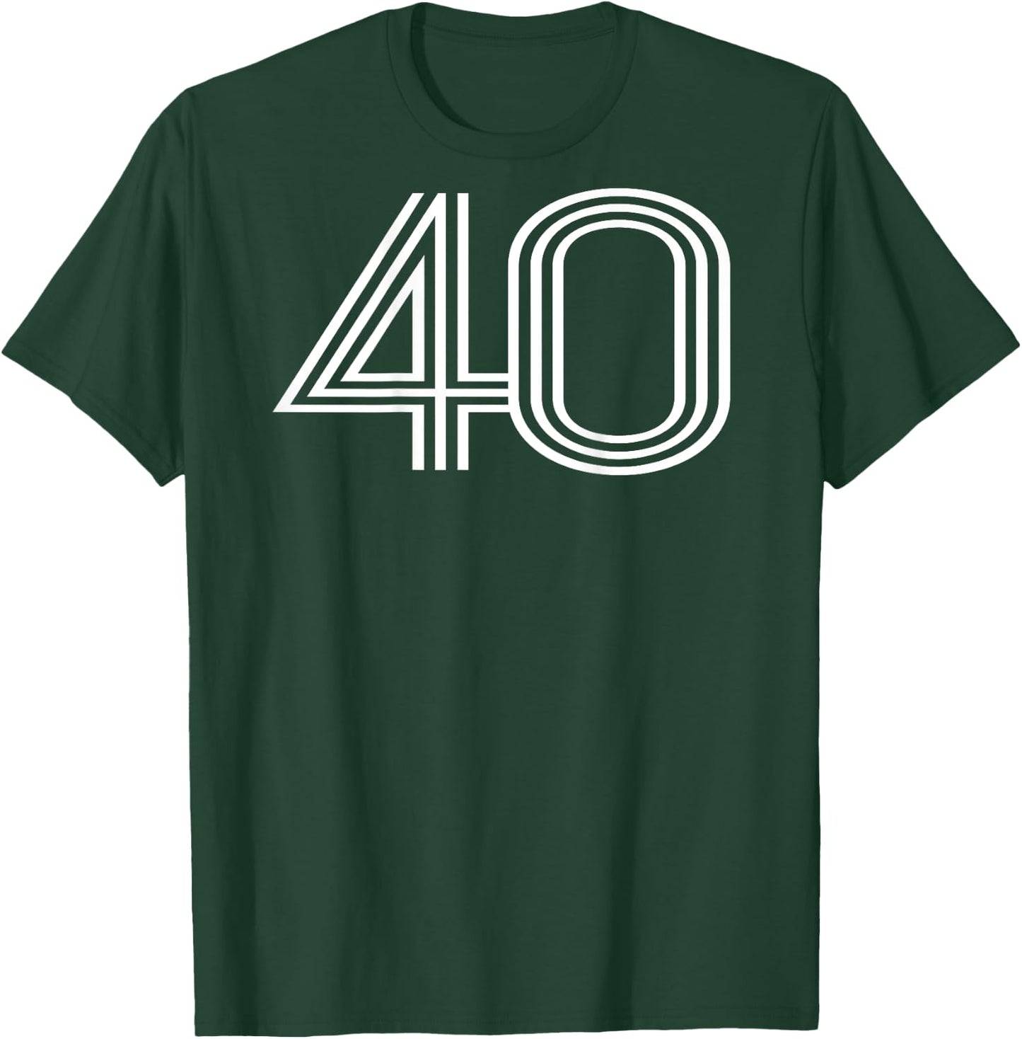 Number 40 Shirt Baseball Football Soccer Back Print Jersey T-Shirt - T-Shirt | Forest