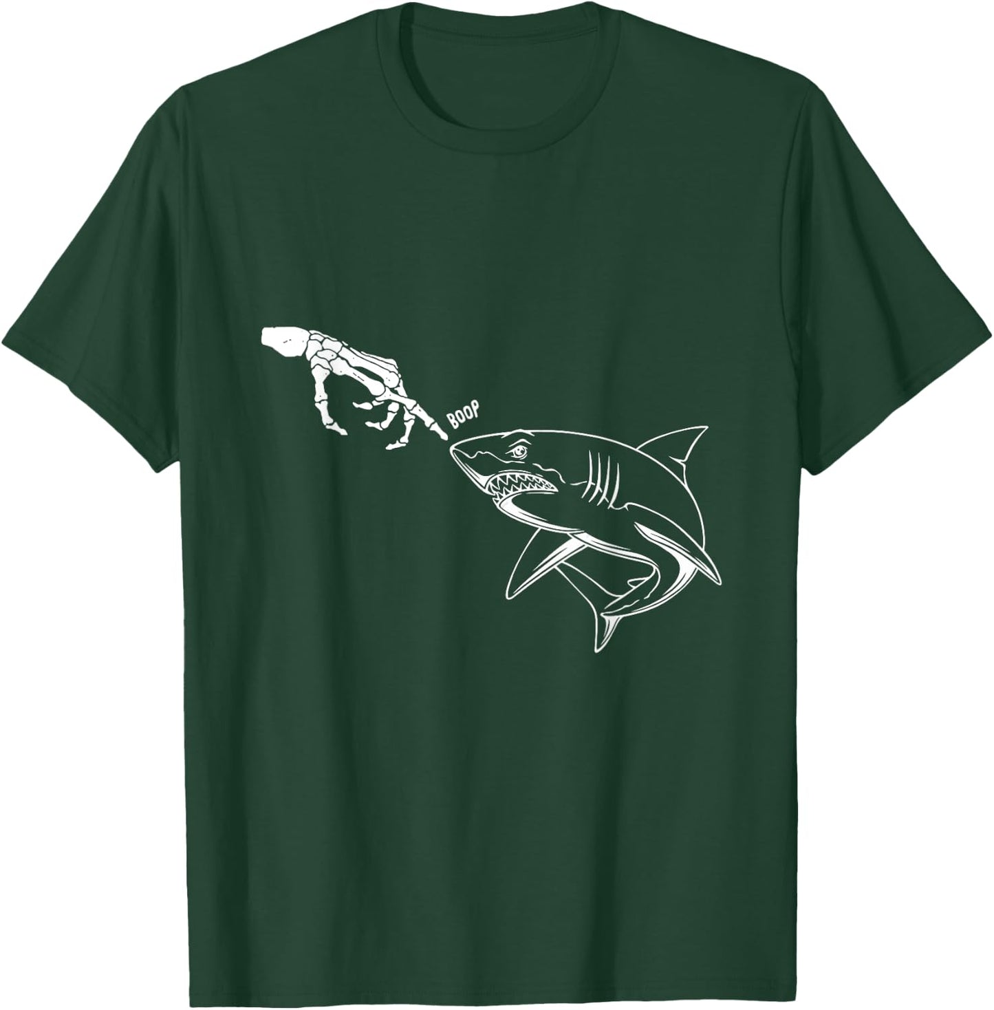 Shark Black Lover Skeleton Hand Boop Funny Halloween T-Shirt - T-Shirt | Forest