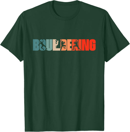 Retro Bouldering Climbing - Vintage Climber Bouldering T-Shirt - T-Shirt | Forest