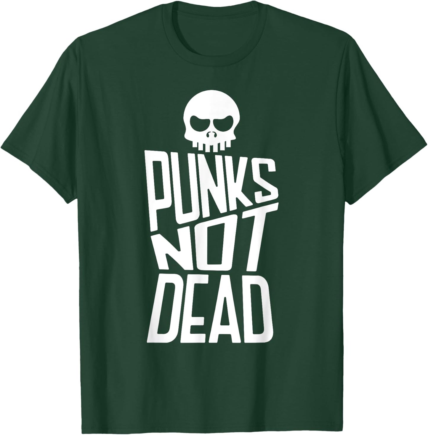 Punks Not Dead Skeleton Music Skull Aesthetic Subculture T-Shirt - T-Shirt | Forest