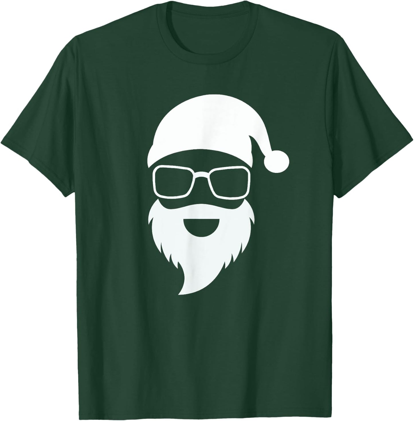 Santa Claus Face Sunglasses Men Women Cool Christmas Hipster T-Shirt - T-Shirt | Forest