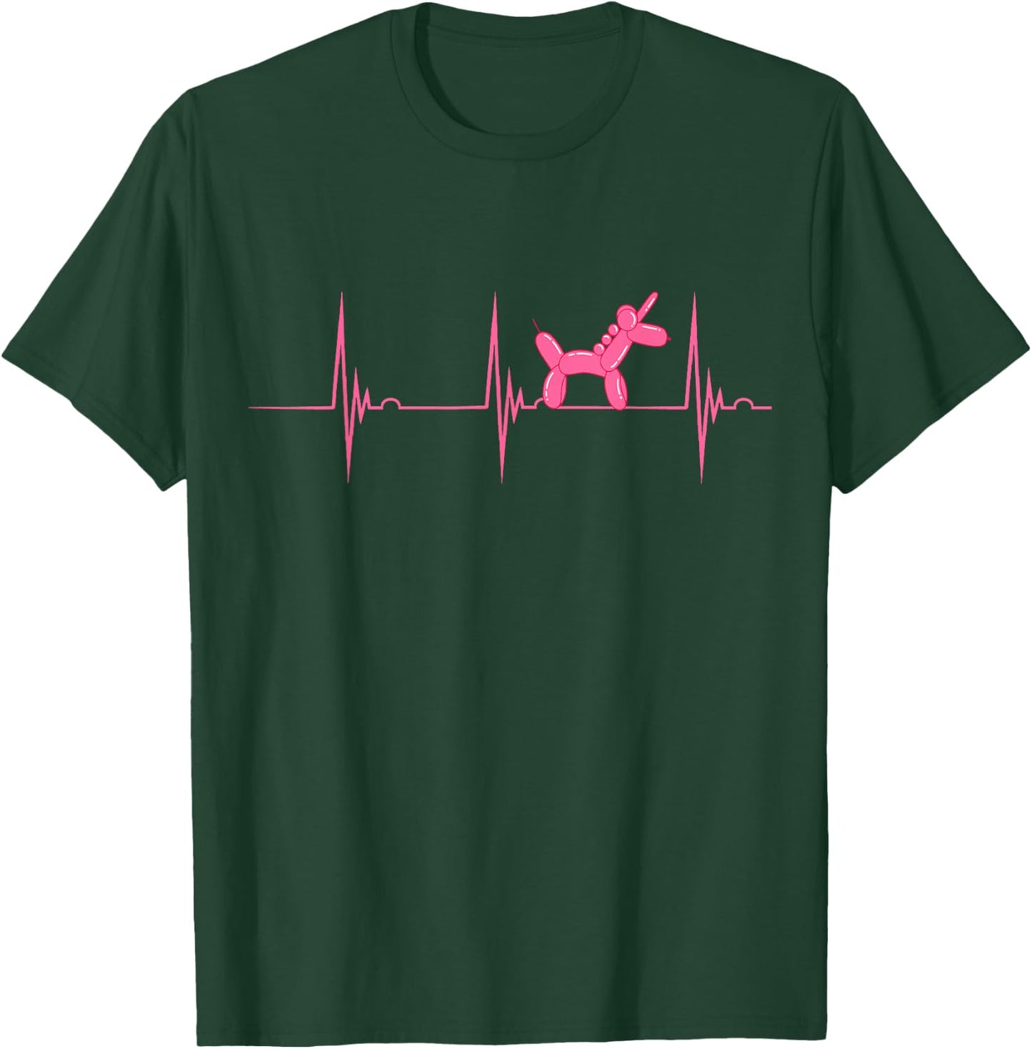 Amazing Balloon Benders Twisting Animals Balloon Artist Heartbeat EKG Pulse Unicorn Animal - Women's, Black, Small, Short Sleeve T-Shirt - T-Shirt | Forest