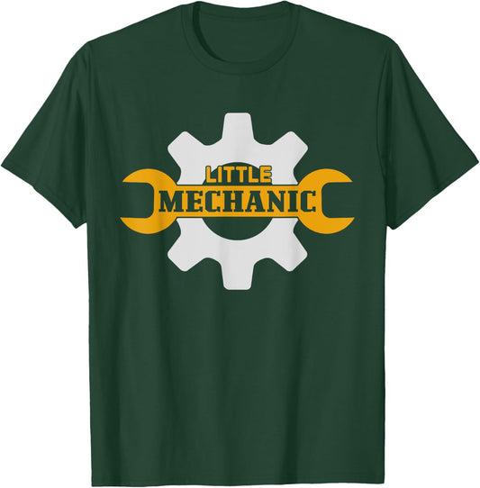 Little Mechanic Kid's Crafting Outfits Black Mechanic Boy T-Shirt - T-Shirt | Forest