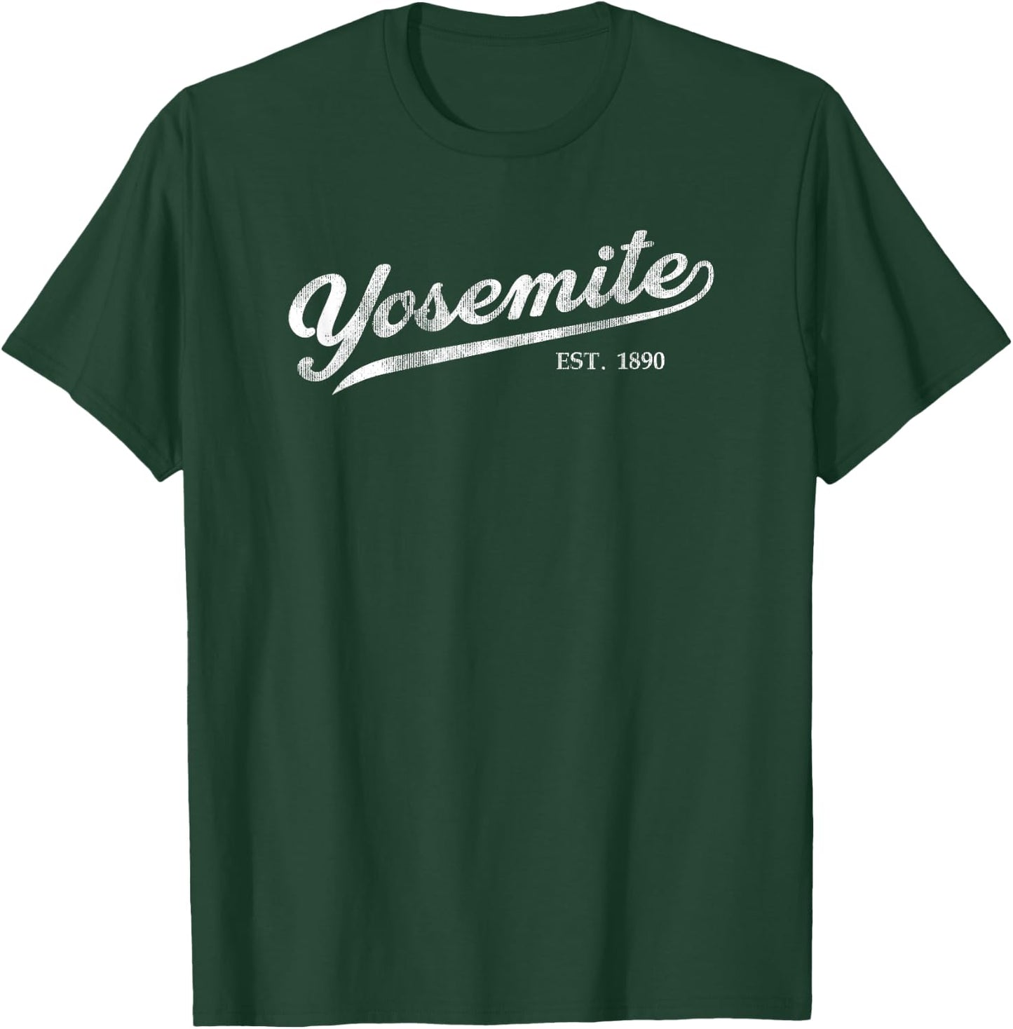 Retro Yosemite Vacation Souvenir Vintage Cursive Script T-Shirt - T-Shirt | Forest
