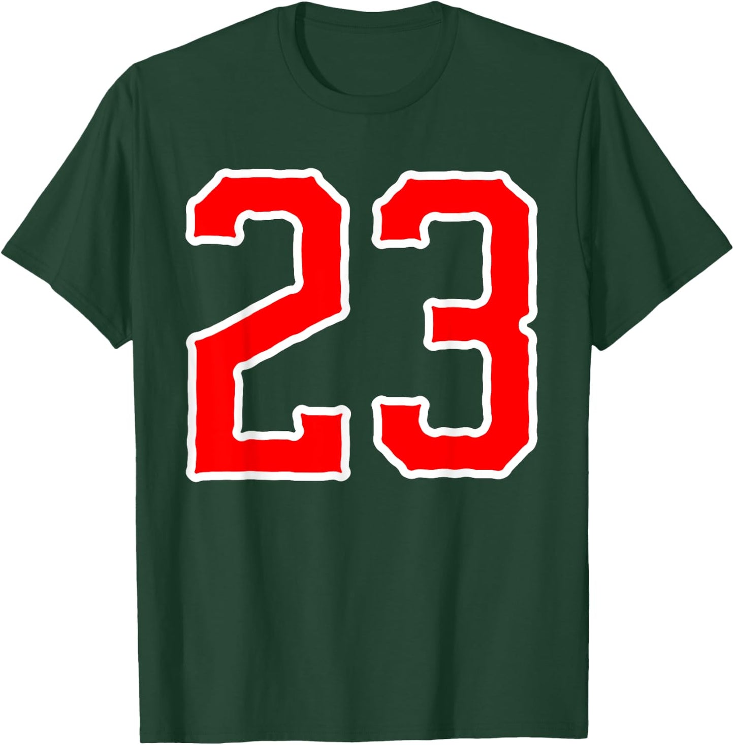 Number #23 White Red Sports Team Number 23 T-Shirt - T-Shirt | Forest