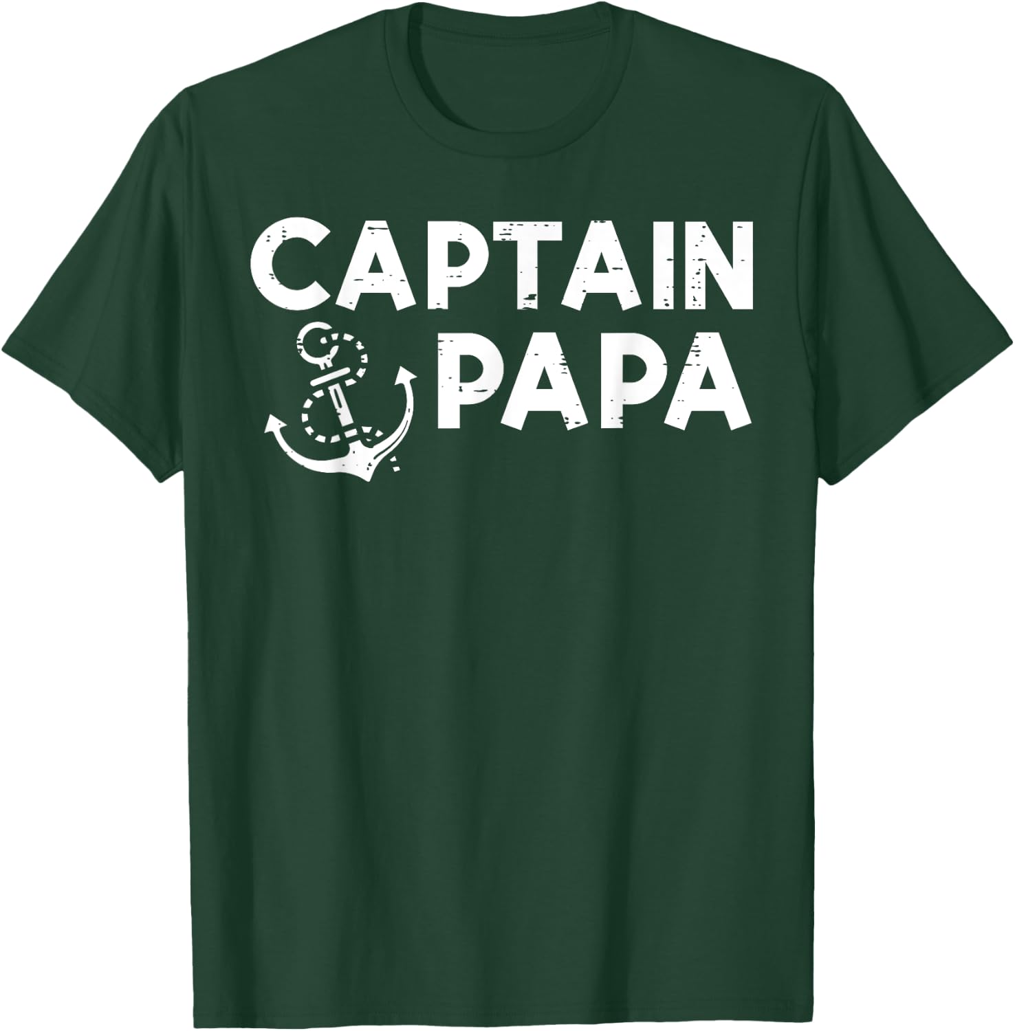 Captain Papa Boat Owner Family Fathers Day Dad Daddy Men T-Shirt - T-Shirt | Forest