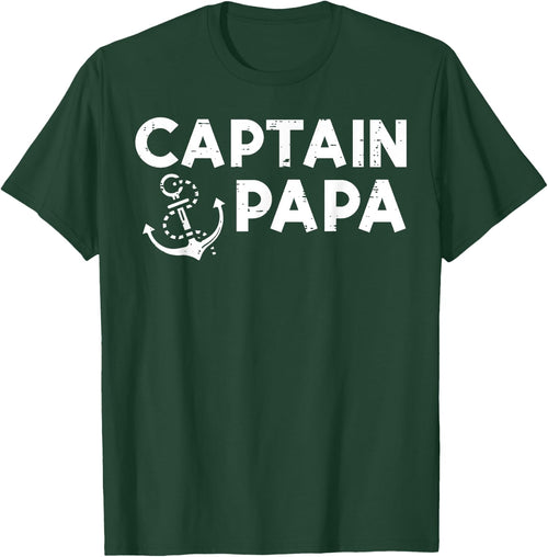Captain Papa Boat Owner Family Fathers Day Dad Daddy Men
