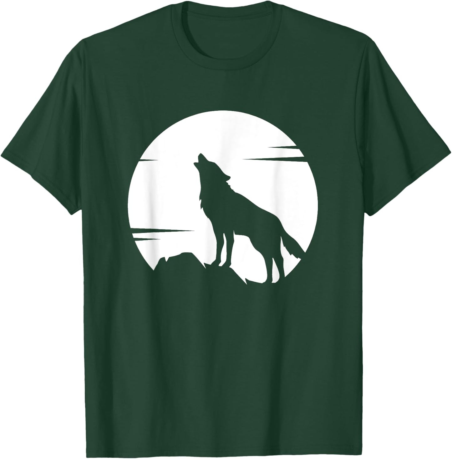 Lone Wolf Howling at the Moon Jackal Animal Gift Men Women T-Shirt - T-Shirt | Forest